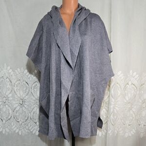 Mable Gray Hooded Sweater Vest Cardigan Super Soft Sz Large